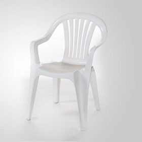 white plastic chair rental